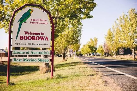 Welcome to Boorowa town sign, NSW