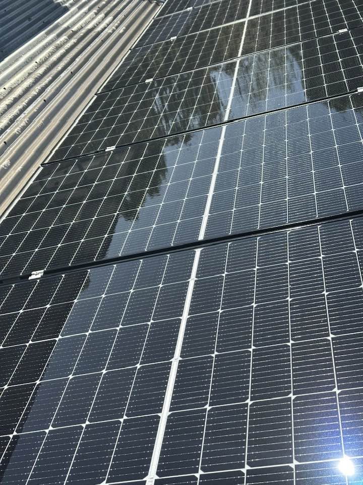 Solar panels cleaned by Jenko
