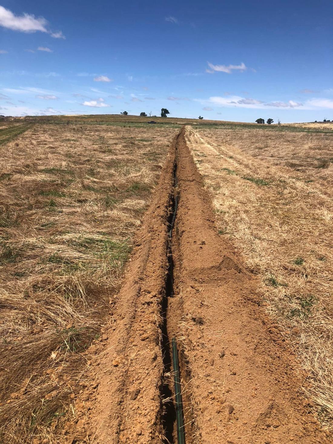 Trench dug across a paddock by Jenko